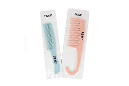 F&M³ - Pack of 2 Shower Comb, Hair Detangling Combs With Hook