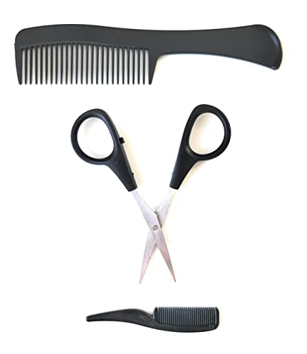 Men's Facial Hair Grooming Set with 2 Combs and Moustache Kit