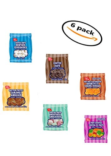 LADY SARAH Hard Candies Party's Gatherings Snacks for Kids Assorted Flavors Smart Sweets Gift Box Mystery Box Party Favorite Kids Fruit Flavors 120 G per Candy Bag 6 Pack