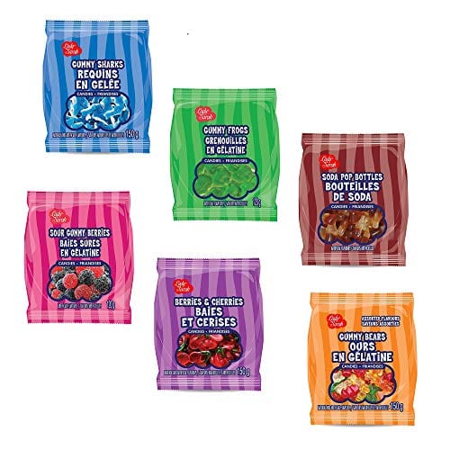 Lady Sarah Gummy Candy Friandises en Gelatine Snacks for Kids Assorted Flavors Smart Sweets Gift Box Mystery Box Party Favorite Kids Fruit Flavors 120 G per Candy Bag 6 Pack