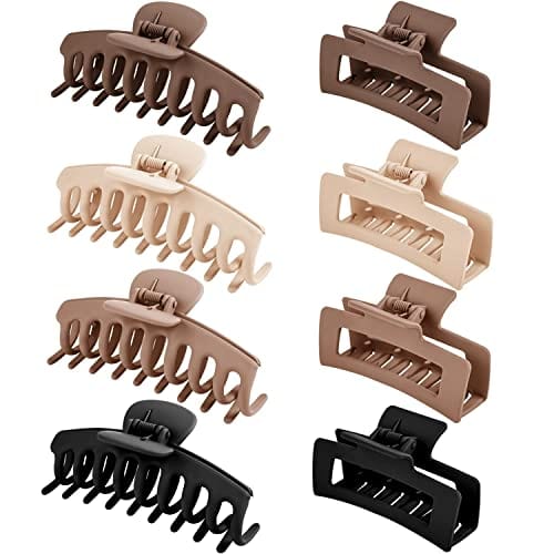 Large Hair Claw Clips, 8 Pack 4.3" Hair Clips for Women, Matte Claw Hair Clips
