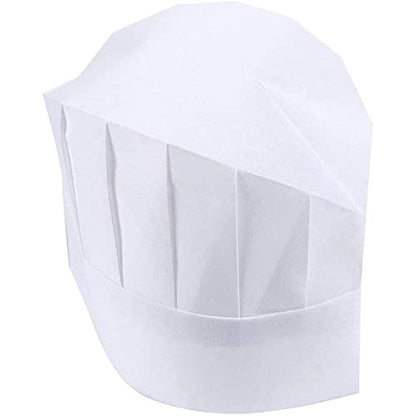 Juvale Chef Hats – 24-Pack Disposable White Paper Chef Toques, Chef Supplies, Adjustable Professional Kitchen Chef Caps for Baking, Culinary Hygiene, Cooking Safety, 20-22 Inches in Circumference