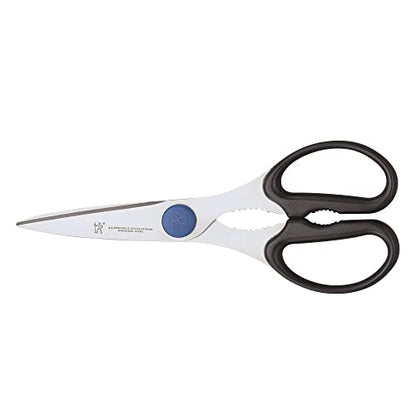 HENCKELS 7-Inch Stainless Steel All-Purpose Kitchen Shear Scissors - Detachable, Safety Grip, 3mm Serrated Blades