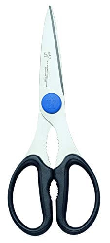 HENCKELS 7-Inch Stainless Steel All-Purpose Kitchen Shear Scissors - Detachable, Safety Grip, 3mm Serrated Blades