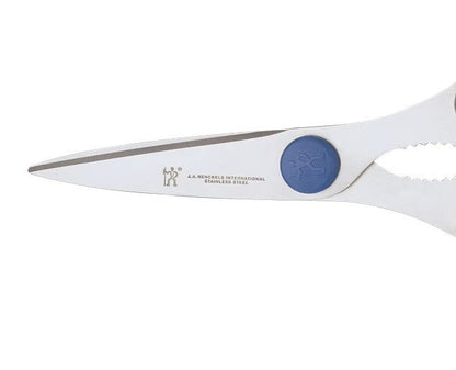 HENCKELS 7-Inch Stainless Steel All-Purpose Kitchen Shear Scissors - Detachable, Safety Grip, 3mm Serrated Blades