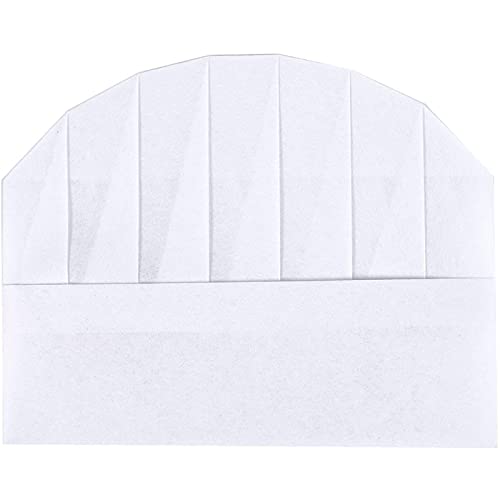 Juvale Chef Hats – 24-Pack Disposable White Paper Chef Toques, Chef Supplies, Adjustable Professional Kitchen Chef Caps for Baking, Culinary Hygiene, Cooking Safety, 20-22 Inches in Circumference