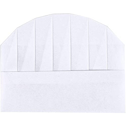 Juvale Chef Hats – 24-Pack Disposable White Paper Chef Toques, Chef Supplies, Adjustable Professional Kitchen Chef Caps for Baking, Culinary Hygiene, Cooking Safety, 20-22 Inches in Circumference