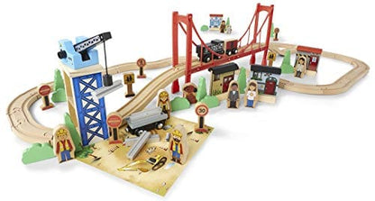 Imaginarium Mega Wooden Train Set, for Ages 3-6, 80 Pieces