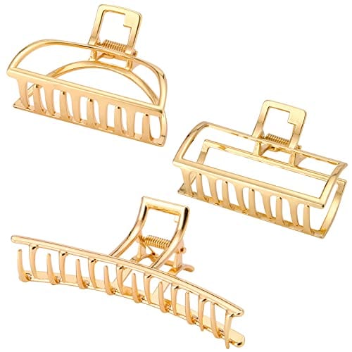 Lolalet 3 Styles Metal Hair Clips, Gold Hair Clips For Thick Hair