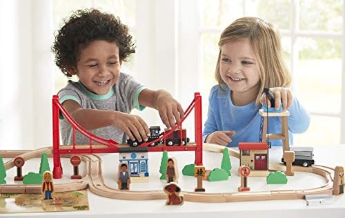 Imaginarium Mega Wooden Train Set, for Ages 3-6, 80 Pieces