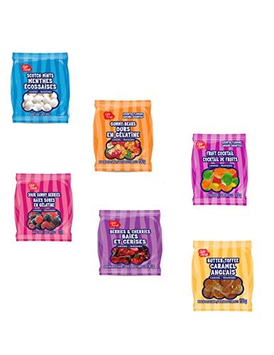 LADY SARAH Assorted Gummies and Hard Candies Friandises en Gelatine Snacks for Kids Assorted Flavors Smart Sweets Gift Box Mystery Box Party Favorite Kids Fruit Flavors 120 G per Candy Bag 6 PackAH