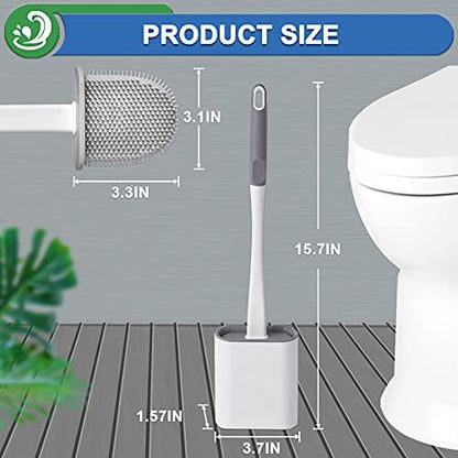 XUXRUS Silicone Toilet Brush with Quick Drying Holder Set