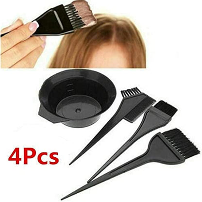 4 PCS Hair Color Bowl and Brush Set Salon Hair Coloring Dyeing Kit Version Hair Dye Brush and Bowl Set - Dye Brush & Comb/Mixing Bowl