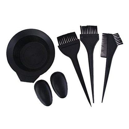 Salon Hair Color Dye Tint Mixing Bowl Comb Brush Tool Set - Black