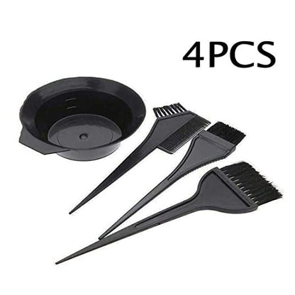 4 PCS Hair Color Bowl and Brush Set Salon Hair Coloring Dyeing Kit Version Hair Dye Brush and Bowl Set - Dye Brush & Comb/Mixing Bowl