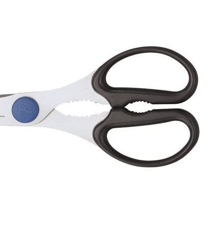 HENCKELS 7-Inch Stainless Steel All-Purpose Kitchen Shear Scissors - Detachable, Safety Grip, 3mm Serrated Blades