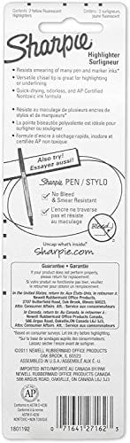 Sharpie ACCENT Highlighter, Pocket Highlighter Narrow Chisel, 4-Carded, Fluorescent (27174/27174PP)