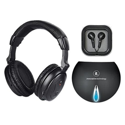 Innovative Technology Innovative Technology Wireless Headphones with Earbuds Black