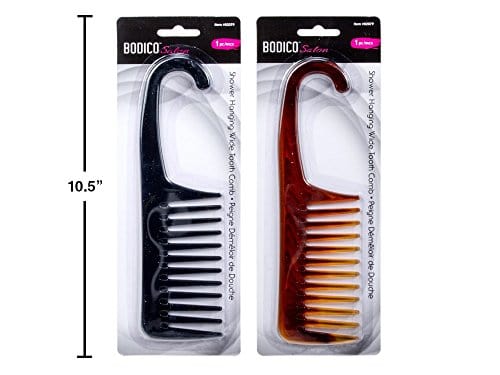 Hair Shower Combs - Wide Tooth - Gently Detangles Dry Wet Thick Long Hair - Pack of 2