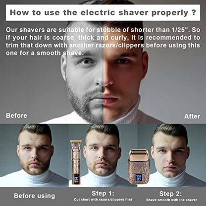 Ufree Electric Shaver for Men, Beard Trimmer With Double Sided Foil Head