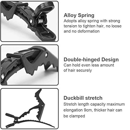 Alligator Hair Clips Duckbill Clips, Non-Slip Hairdresser Dedicated Partition Hairgrips For Thick Hair Large