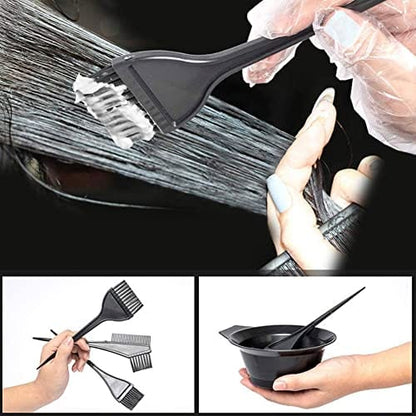 3 Pcs Salon Hair Dyeing Kit - Hair Dye Color Brush and Bowl Set, Hair Color Mixing Bowl Tinting Brush and Angled Comb for Hair Coloring