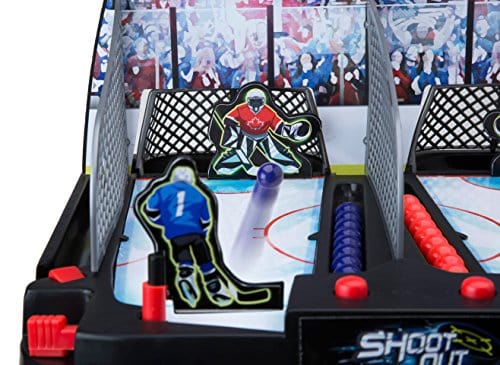 Ideal Motorized Shoot-Out Hockey with Automated Goalie and Automatic Ball Return