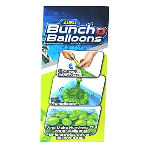 Zuru Bunch O Balloons - 4 Pack Bunch of Water Balloons and 1 X Shot Water Balloon Launcher, 130+ Bunch of Balloons, Fill and Tie 100 Water Balloons in 60 Seconds!