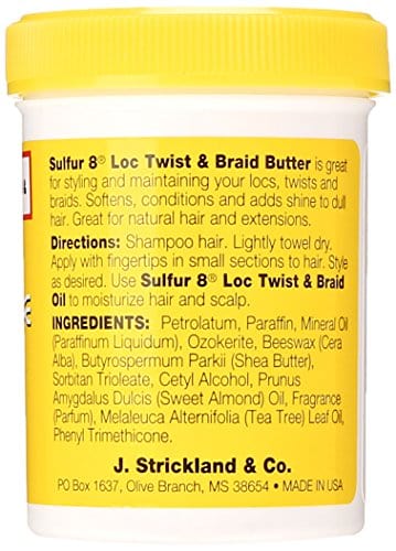 Sulfur8 Loc Twist and Braid Butter, 4 Ounce