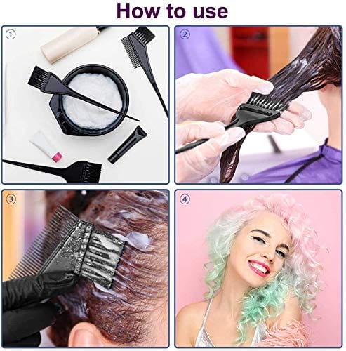 Hair dye color brush set, hair dye color mixing kit, ideal tool for hair dye hair dye-hair dye and comb